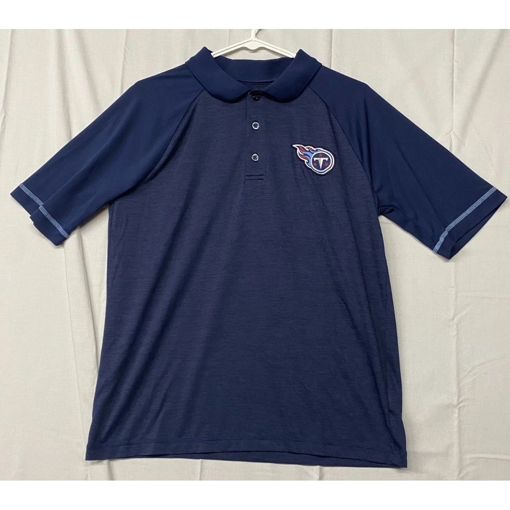 Tennessee Titans NFL Polo Shirt Mens M Navy Blue Embroidered Logo Short Sleeve
